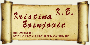 Kristina Bošnjović vizit kartica